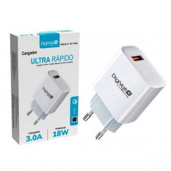 Cargador USB Ultra Rápido Digivolt QC-2446 3A 18W Conector USB