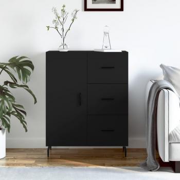 Aparador de madera de ingeniería negro vidaXL 69,5x34x90 cm mueble de almacenaje para salón, buffet, armario auxiliar y armario de almacenamiento