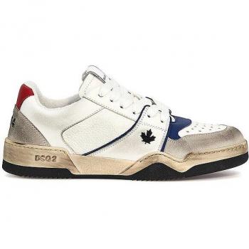 Dsquared2 Men's Spike Leather Sneakers in White | Size 43 | SNM031523807616M1424