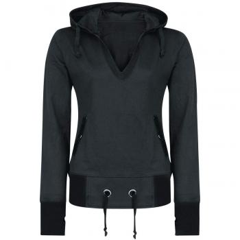 ForPlay Sudadera Patched Sudadera con Capucha Negro S