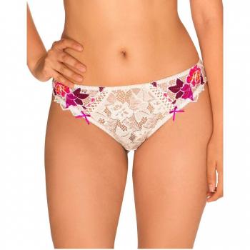 Sans Complexe 319492 Women's Arum Irresistible White and Purple Lace Knicker Panty Tanga 44/46