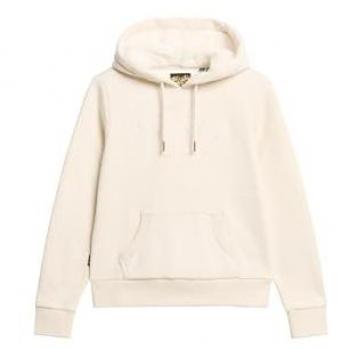 Sudadera con Capucha Luxe Metallic Logo Superdry para Mujer Color Crema Talla M