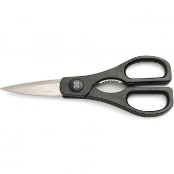 CUYDESA Tijera Cocina plastificada con Cascanueces, Gris y Negro, 20 x 7,5 x 1,2 cm