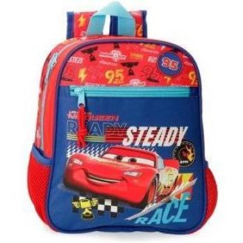 Mochila preescolar Cars Lets race rojo con diseño de Disney y bolsillos laterales