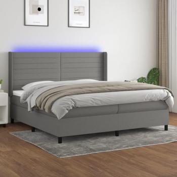 Colchón de cama suave y tela LED gris oscuro 200x200cm