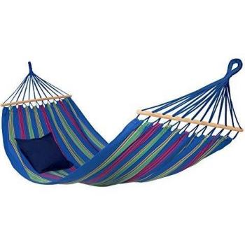 Amazonas Aruba Single Hammock - Juniper (Blue) Spreader Bar