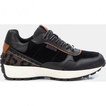 Zapatillas de piel y serraje 160862 negro