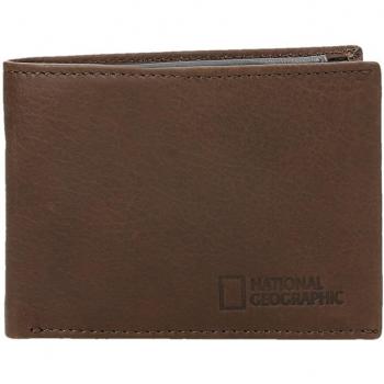 Billetero piel hombre National Geographic D&N mini marron