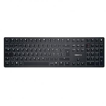 Teclado Mecánico Inalámbrico Ultra Plano CHERRY MX KW X ULP, Retroiluminado, Multidispositivo, USB-C y Bluetooth 5.2, Distribución Suiza (QWERTZ), Negro