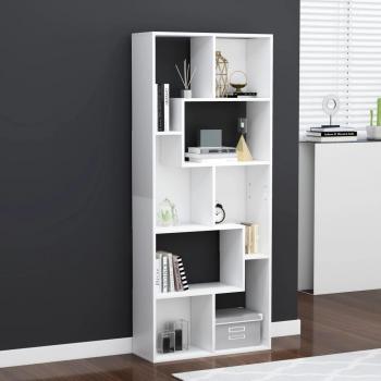Estantería de forma irregular en aglomerado color blanco uso vertical u horizontal 161x67x24 cm