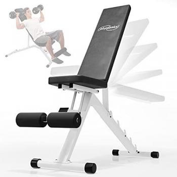 Physionics Banco de Musculación - Plegable & Ajustable, Carga máxima: 200 kg - Banco de Pesas Multifunción, Banco de Entrenamiento, Banco de Ejercicios