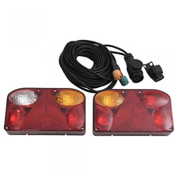 Luces de Remolque 2 Pz Rojas 23x6x13 cm 12V Bombilla Clásica