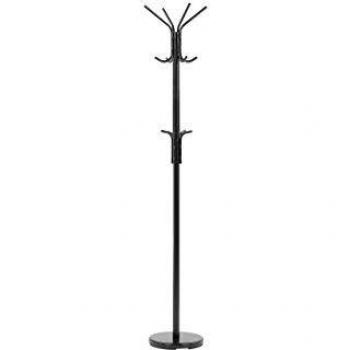 Perchero Independiente de Acero Negro Moderno Industrial Claxton con 12 Ganchos