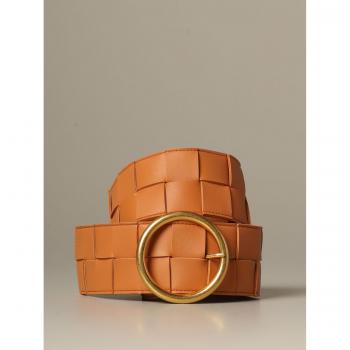 Bottega Veneta Women's Woven Nappa Belt - Camel - Size 80