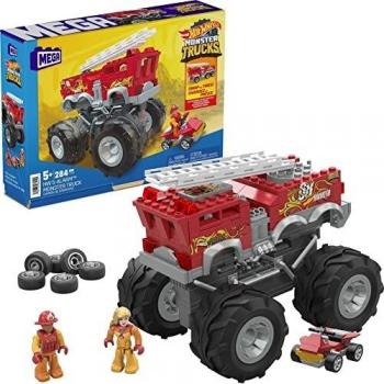 MEGA Construx Hot Wheels Monster Trucks Camión de bomberos 5 Alarm Coche de bloques de construcción
