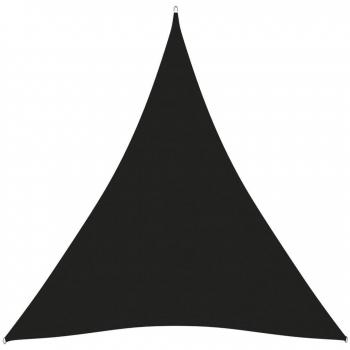 Toldo de vela triangular de tela oxford negro 5x7x7 m