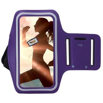 Brazalete deportivo Xiaomi Mi A1 de neopreno antideslizante anti-sudor funda deportiva Xiaomi Mi A1 brazalete Xiaomi Mi A1 funda brazalete Xiaomi Mi A1 soporte para llaves cable tarjetas violeta