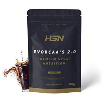 BCAA 12:1:1 con Glutamina de HSN Evobcaa's 2.0 | Sabor Cola 500 gr | 45 Tomas por Envase | Aminoácidos Ramificados (Leucina +