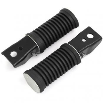 sourcing map Par 10mm/6mm Reposapiés Trasero Descansapiés de Moto Pedales Metal Negro