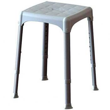Sgabello de Baño Regulable Blanco Antideslizante (30,5x30,5x54 cm) Capacidad 180kg
