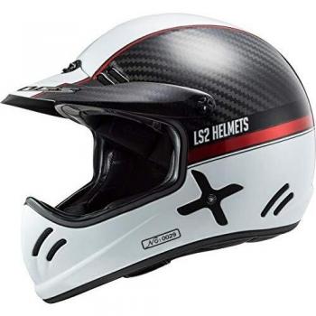 LS2 Casco de Motocross MX471 Xtra Yard, Blanco/Rojo, XXL, Accesorio Unisex para Adultos