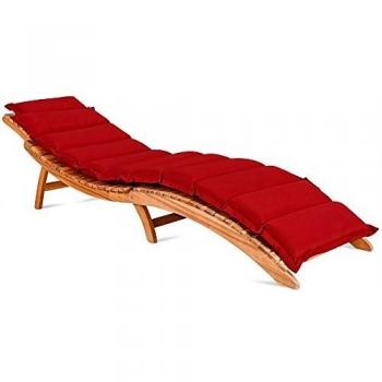 Colchoneta para Tumbona Roja 183x56x7cm con Almohada y Respaldo Ajustable