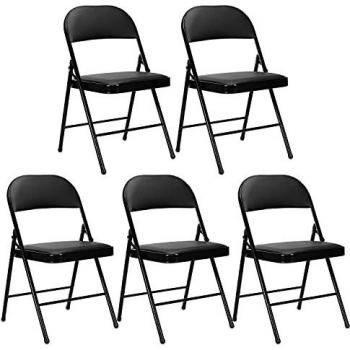 Pack 5 Sillas Plegables Acolchadas Negras Thinia Home