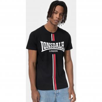 Camiseta LONSDALE ALTANDHU para Hombre en Negro con Detalles en Blanco y Rojo