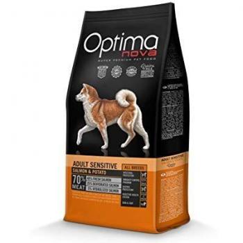 Optima Nova - Pienso para perros adultos pequeños, medianos y grandes grain free sensitive salmón y patata