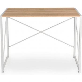 Escritorio Plegable Mc Haus Sharik Loft 100cm Blanco, de madera MDF y acero, resistente y estable
