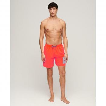 BaÃ±ador Sportswear naranja Superdry con Logo en Material Reciclado y Cintura Elástica de 43,2 cm