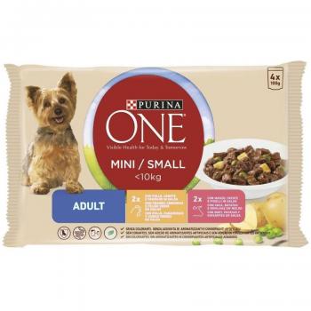 Purina One Mini Adult Pollo y Buey 4X85 gr