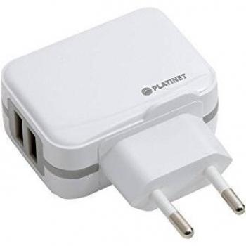 Cargador de Pared Platinet 2xUSB 3.4A Blanco
