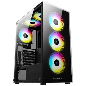 Caja Semitorre ATX Keep Out XC-210 Glass ARGB Cristal Templado Negro USB 3.0