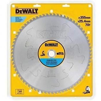 DeWalt DT1921-QZ DT1921-QZ-Hojas para Sierra Estacionarias 355 x25.4 x 70D para Acero Inoxidable
