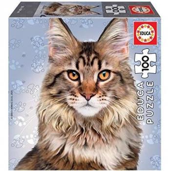 Educa - Cube Puzzles de 100 Piezas, puzzle infantil Maine Coon, a partir de 6 años