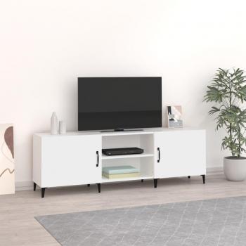 Mueble para TV de madera de ingeniería 150x30x50 cm en color blanco