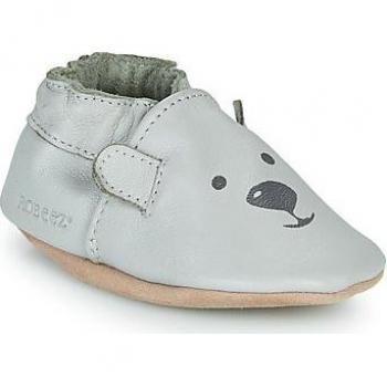 Robeez Pantuflas Soft Soles Sweety Bear para niña en gris claro liso con motivos