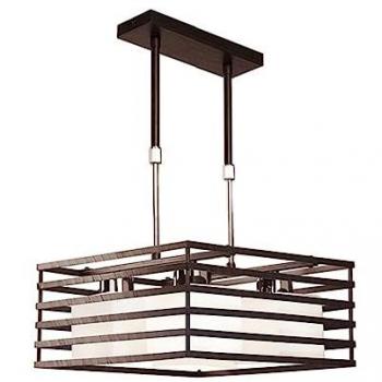 Lámpara de Techo CRISTAL RECORD CELL 4 Luces Wengué - Diseño Moderno E27 Max 40W