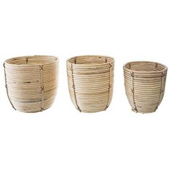 Juego de 3 macetas de ratán D35 cm - Atmosphera Creador de Interiores