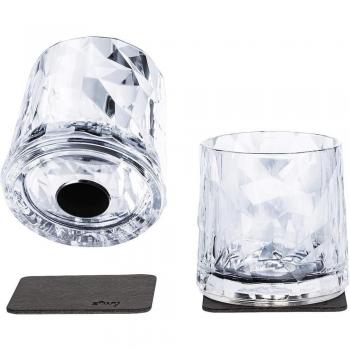 Silwy Magnetic High-Tech Plastic Tumbler Glasses Set of 2 - Transparent (250 ml)