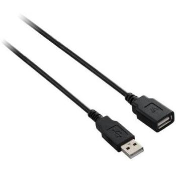 Cable de Extensión USB 2.0 V7, Conector Tipo A Macho a Tipo A Hembra, 1.8 Metros (6 Pies), Color Negro