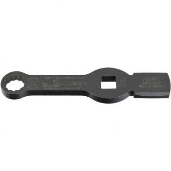 HAZET 2872SZ-27 Llave de estrella de golpe hexagonal doble con 2 superficies de impacto Cuadrado hueco 3/4 pulgadas (20 mm) Perfil hexagonal doble exterior 27 mm