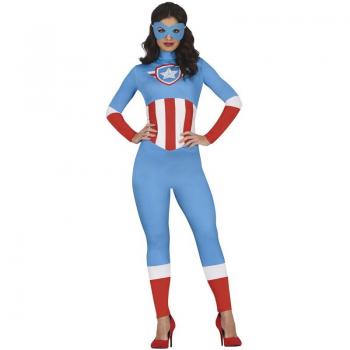 Disfraz de Superheroína Capitana Azul para mujer