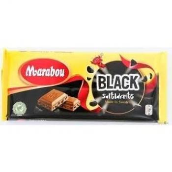 Marabou Black Licorice Chocolate Bar with Salted Licorice 180g