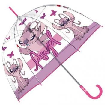 Paraguas Infantil Transparente Burbuja Angel STI - Paraguas manual de 67 cm de diámetro, fabricado en EVA transparente con 8 paneles, forma de burbuja, mango con impresión, ideal para regalar a niños y niñas