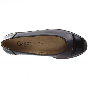 Zapatos de Mujer Gabor 06.402, Medias Botas con Cordones, Cuero Negro Brillante, Talla 37 EU / 4 UK