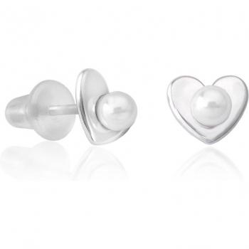Pendientes de Plata con Perla Blanca Pure Love de Majorica para Niñas
