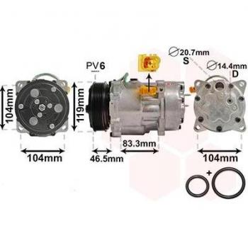 Compresor de aire acondicionado VAN WEZEL 0900K201