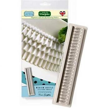 Molde de silicona para glaseado real con volantes medianos, sistema creativo de tartas Ceri Griffiths para decoración de tartas, pasta de azúcar, fondant, caramelos, jabones, chocolates y manualidades